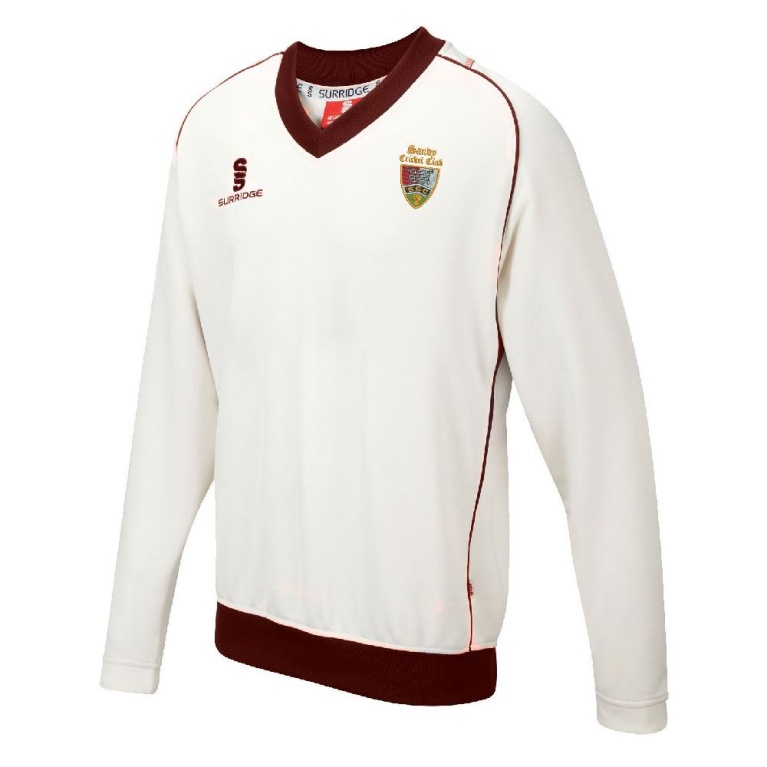 Sandy CC - Long Sleeve Sweater Maroon Trim