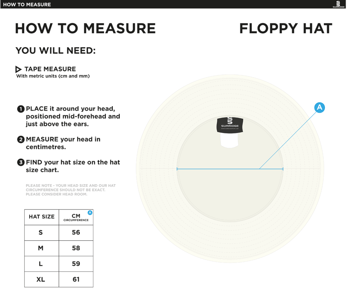 Sandy CC - Floppy Hat - Size Guide