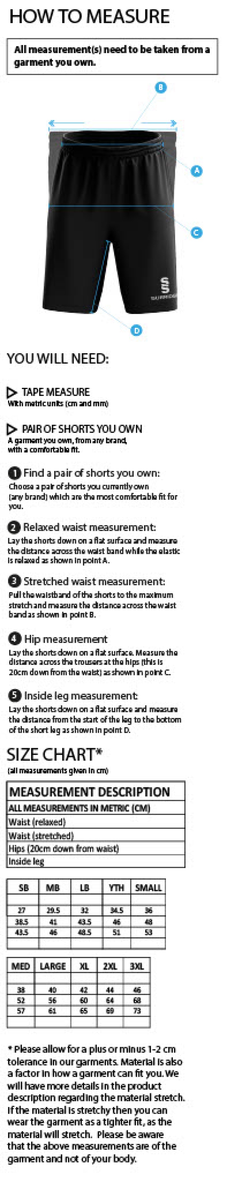 Sandy CC - Women's Ripstop Pocketed Shorts - Size Guide