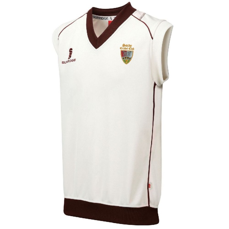 Sandy CC - Sleeveless Sweater Maroon Trim