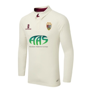 Sandy CC - Junior Ergo Long Sleeve Maroon Trim Shirt