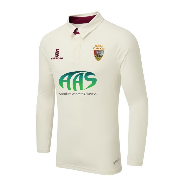 Sandy CC - Junior Ergo Long Sleeve Maroon Trim Shirt